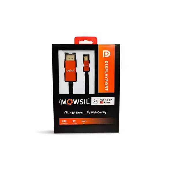 Mowsil Mini DisplayPort 1.2 (Thunderbolt 2) to DisplayPort converter cable 4K 60hz – (2 Meter)