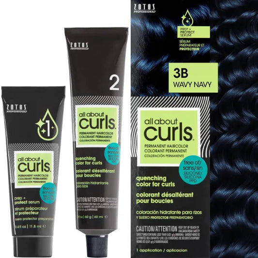 ALL ABOUT CURLS Permanent Hair Color Dye For Curly Hair | 100% Gray Coverage | Nourished & Radiant Curls | Vibrant Shine & Color