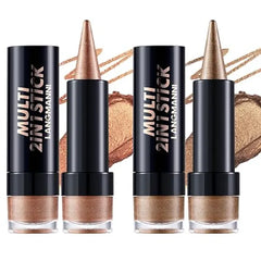 LANGMANNI 4Pcs Pointed Eyeshadow Stick,Dual End Design with Creamy Gel,Long Lasting Multi Use Colorful Eyeliner Pencils,Perfect for Girls Daily Eye Makeup