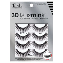 Ardell 3D Faux Mink Lashes - Lightweight False Eyelashes with Invisiband, Reusable Strip Lashes, 4 Pairs
