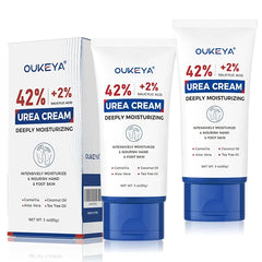 OUKEYA Urea Cream 42% with 2% Salicylic Acid – Maximum Strength Urea Foot & Hand Cream for Dry, Cracked Heels & Skin, Deep Exfoliating & Moisturizing Lotion (3 oz Tube, Single & 2-Pack Options)