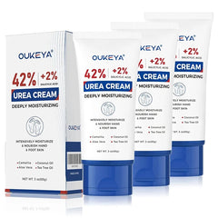 OUKEYA Urea Cream 42% with 2% Salicylic Acid – Maximum Strength Urea Foot & Hand Cream for Dry, Cracked Heels & Skin, Deep Exfoliating & Moisturizing Lotion (3 oz Tube, Single & 2-Pack Options)