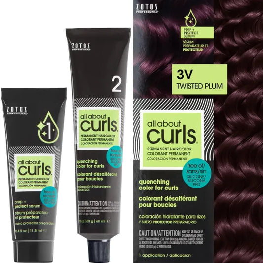ALL ABOUT CURLS Permanent Hair Color Dye For Curly Hair | 100% Gray Coverage | Nourished & Radiant Curls | Vibrant Shine & Color