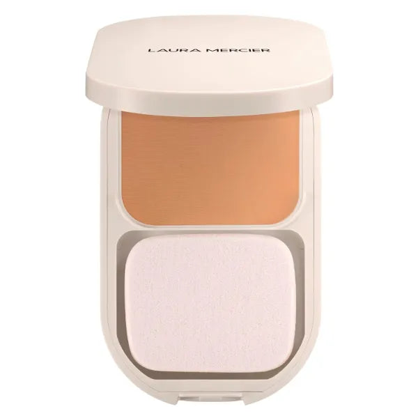 Laura Mercier Real Flawless Feather Matte Powder Foundation, Sheer to Medium Coverage, 16 HR Fade-Proof Wear, Hydration & Shine Control, Weightless Face Powder Compact, Hyaluronic Acid Infused