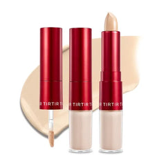 TIRTIR Glide&Hide Blurring Concealer - Creamy texture, Conceals dark circles and wrinkles, Dual formula (liquid tip & balm stick), Long-lasting wear, Korean Makeup, #0.5N, 0.28 Oz