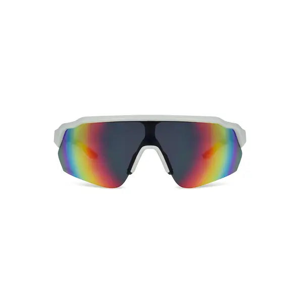 Ironman Men's Shield Sport Sunglasses White
