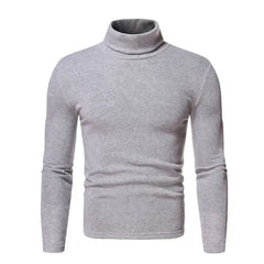 VerPetridure Men's Mock Turtleneck T-Shirts Long Sleeve Crewneck Pullover Sweater Basic Designed Elastic Undershirt Slim Fit Solid Warm Pullover Tops