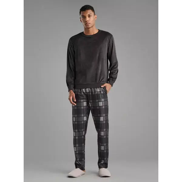 Checked Pyjama Set - Black
