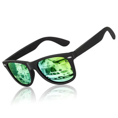 LINVO Classic Retro Polarized Black Sunglasses for Men Women Fishing Driving Hiking