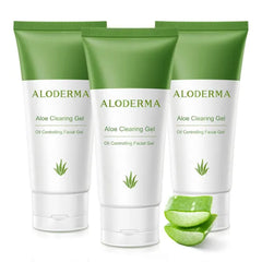 Aloderma Aloe Clearing Gel for Clear Complexion with 90% Organic AloeVera - Moisturizing, Oil Controlling Facial Lotion with Allantoin, Wintergreen Extract - Soothing, Skin Calming Aloe Gel, 2.8oz