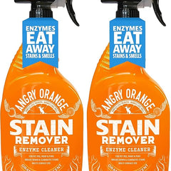 ANGRY ORANGE Pet Stain Remover Kit for Dog Urine - Enzyme Cleaner - Citrus - 32 oz + UV Flashlight