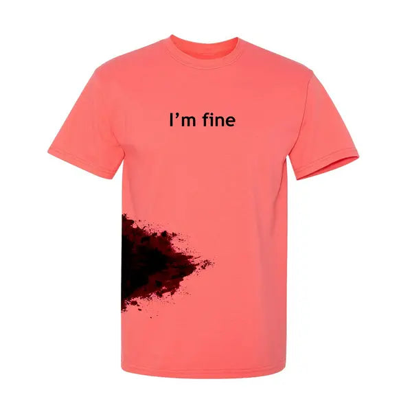 I'm Fine Men's Funny Novelty Graphic Halloween Zombie T Shirt