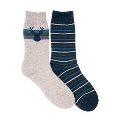 MUK LUKS Men's Wool Blend Boot Socks