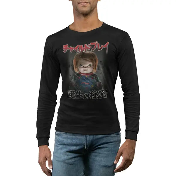 Child's Play Chuck Men's & Big Men's Long Sleeve Graphic Tee Shirt Kanji