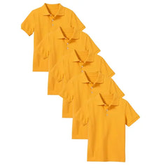 5-Pack School Uniform Tagless Polo Tshirt for Little Boys & Big Boys