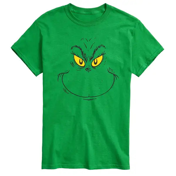 Dr. Seuss - Grinch Face - Men's Short Sleeve Graphic T-Shirt