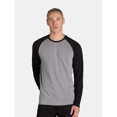 George Men's and Big Men’s Raglan Crewneck Tee with Long Sleeves