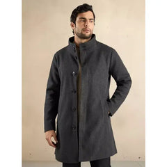 Suede Biker Jacket with Zip Closure - Gray