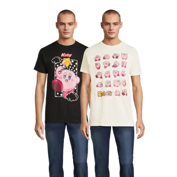 Kirby Men's & Big Men's Graphic Tees, 2-Pack