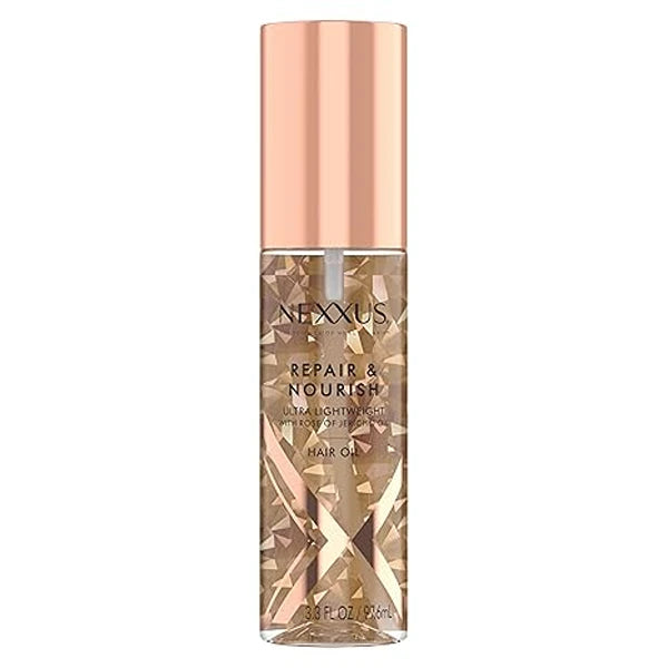 Nexxus Ultra Lightweight Hair Oil Repair & Nourish for Intense Nourishment with StyleProtect Technology & Rose of Jericho Oil 3.3 oz