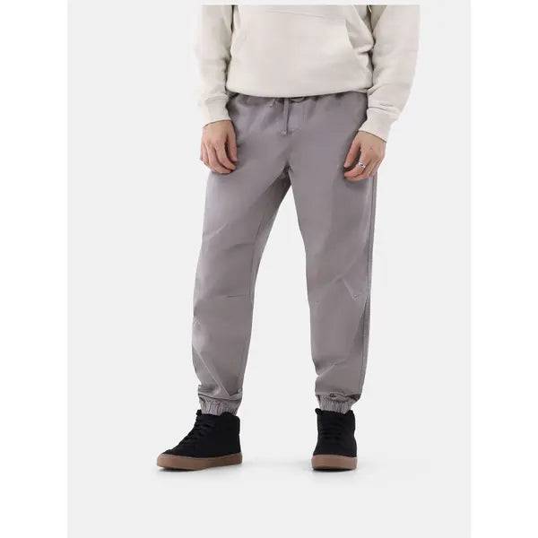 No Boundaries Cotton Blend Twill Joggers, Men's and Big Men's Charcoal  Sky XS