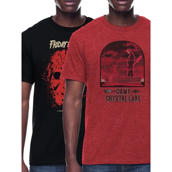 Friday the 13th Men's Boat Tours & They Were Warned Graphic Tee Shirts, 2-Pack