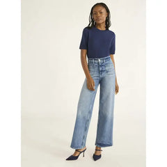 Free Assembly Women’s Cozy Yarn Shrunken Sweater Tee with Short Sleeves