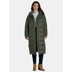 Ozark Trail Women's and Women's Plus Long Hooded Responsible Down Filled Parka