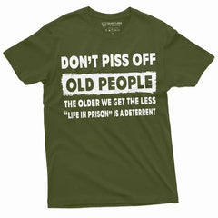 Men'S Funny Dont Piss Off Old People Tee Shirt Funny Birthday Gift For Grandpa Dad Papa