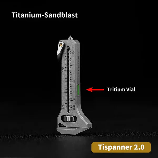 Titaner TiSpanner 2.0 Compact Titanium Multitool – Adjustable Wrench, Caliper, Bottle Opener & EDC Keychain Tool