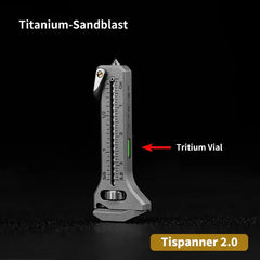 Titaner TiSpanner 2.0 Compact Titanium Multitool – Adjustable Wrench, Caliper, Bottle Opener & EDC Keychain Tool