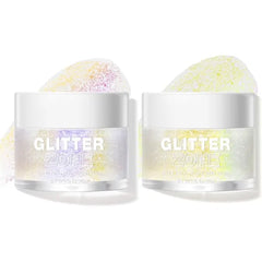LANGMANNI Holographic Body Glitter Gel for Body, Face, Hair and Lip.Color Changing Glitter Gel Under Light.