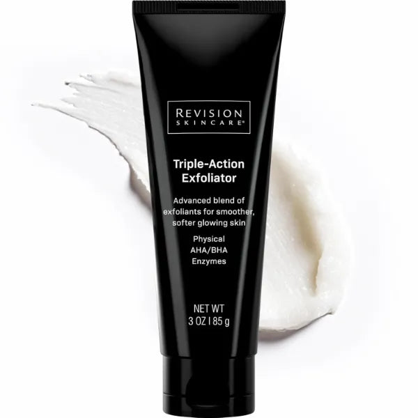 Revision Skincare Triple-Action Exfoliator, Clinical Face Exfoliator with Physical, Chemical and Enzymatic Exfoliation, AHA, BHA and Salicylic Acid to Polish Skin and Improve Texture