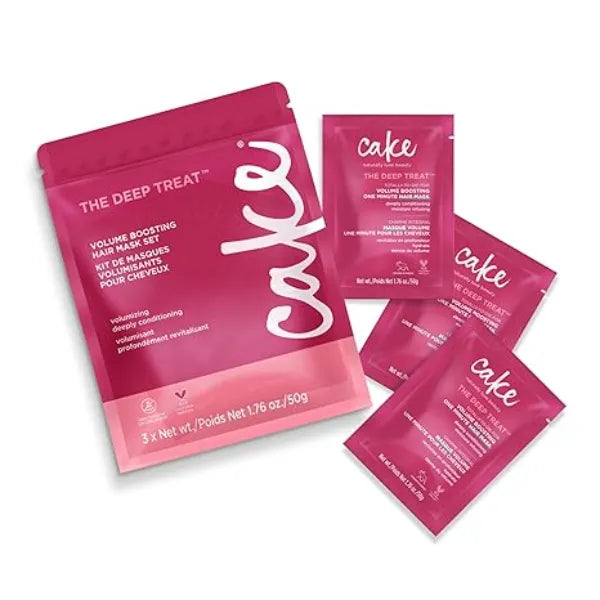 Cake Beauty Travel Hair Mask Set Volumizing & Moisturizing Deep Treatment for Dry Hair Hydrolyzed Rice Protein
