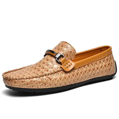 Men's Casual Loafers Slip On Leather Shoes Male Lightweight Driving Shoes Moccasins Classic Penny Loafer Flats Boat Shoes Outdoor Walking Shoes
