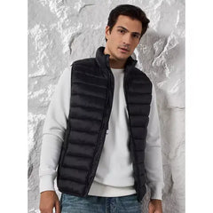 Quilted Hooded Puffer Jacket with Rubber Badge Detail - Black