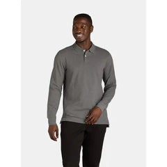 George Men's and Big Men's Pique Polo Shirt with Long Sleeves