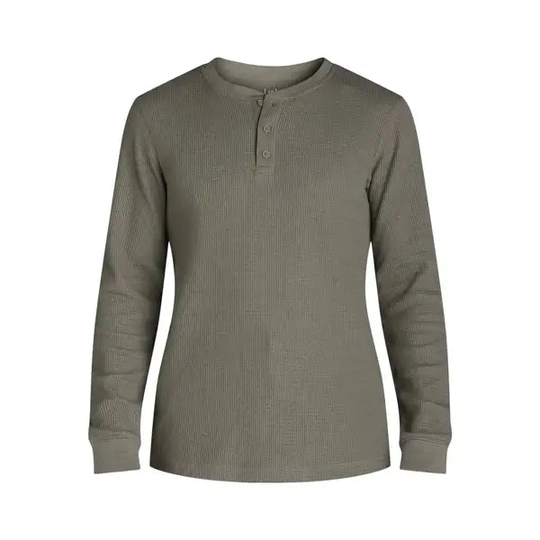 George Men’s & Big Men’s Thermal Henley Shirt with Long Sleeves