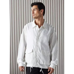 Plain Zip Through Jacket - White