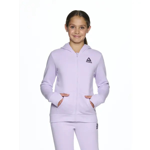 Reebok Girl’s Athletic Full-Zip Fleece Hoodie