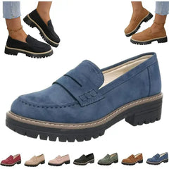 Orthoture-Orthopedic Platform Loafers - Orthoture Orthopedic Shoes Women, Orthoture Womens Round Toe Flats Walking Shoe, Arch Support Slip-On Loafers Suitable for All Foot Shapes