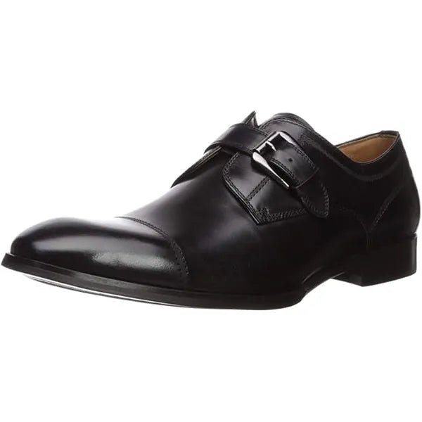 Steve Madden Men's Covet Monk-Strap Loafer, Black Leather, 44 EU