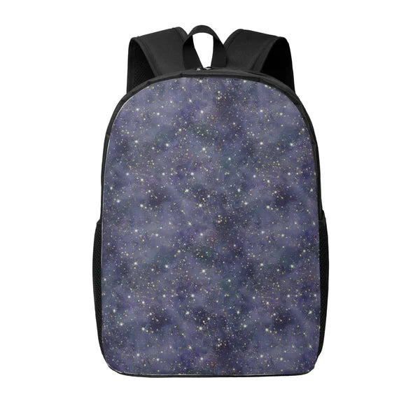 Disketp Watercolor Indigo School Backpack, Lightweight Basic Middle School Bookbags 17 Inch Casual Daypack for Student College, Travel or Outdoor