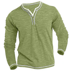 Gephdiin Long Sleeve Shirts for Men Men's T-Shirts Colored Cotton Small V Neck Cardigan Soft Stretch Shirt T Shirt Mens Long Sleeve Tee Shirts Graphic Tees Men