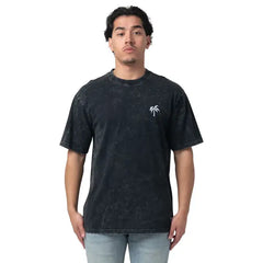 WeSC Men's Mason Short Sleeve Enzyme Washed Tee Palm Logo