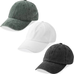 Pack Washed Plain Baseball Cap