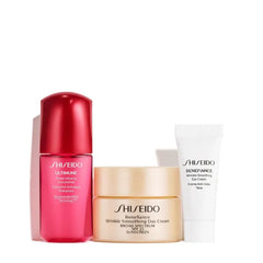 Shiseido Wrinkle Smoothing Starter Set Includes Ultimune Power Infusing Concentrate (10mL), Benefiance Wrinkle Smoothing Day Cream SPF 23 (30mL) & Eye Cream (5mL)