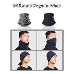 2CFun Fleece Neck Warmer & Face Mask – Windproof for Winter Sports – Grey & Royal Blue