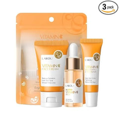 LAIKOU Vitamin C Skin Care, Skin Care Set with Cleanser, Toner, Serum, Eye Cream, Face Cream for Women Teen Girls Mom Daughter Mother's Day Christmas Birthday Beginner Kit TSA friendly