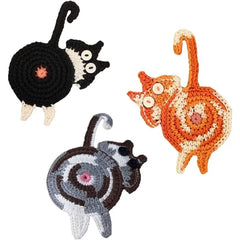 Graceice Coasters Gifts for Cat Lovers 3PCS Cat Coaster Woven Creative Cat Coaster